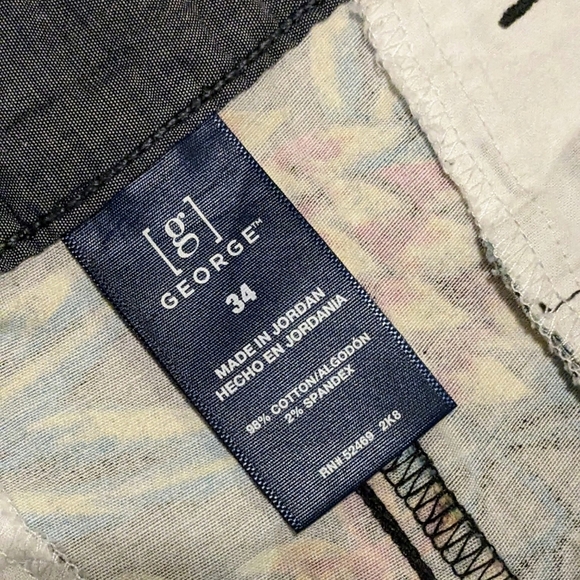 George Men's Shorts Hawaiian Tropical  Floral Print Multicolored sz 34 Inseam 8" - Picture 6 of 12